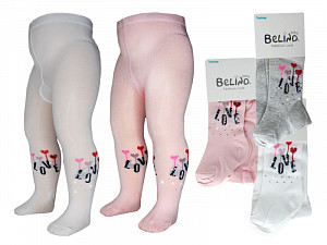 Колготки с рисунком и стразами для девочки   BELINO